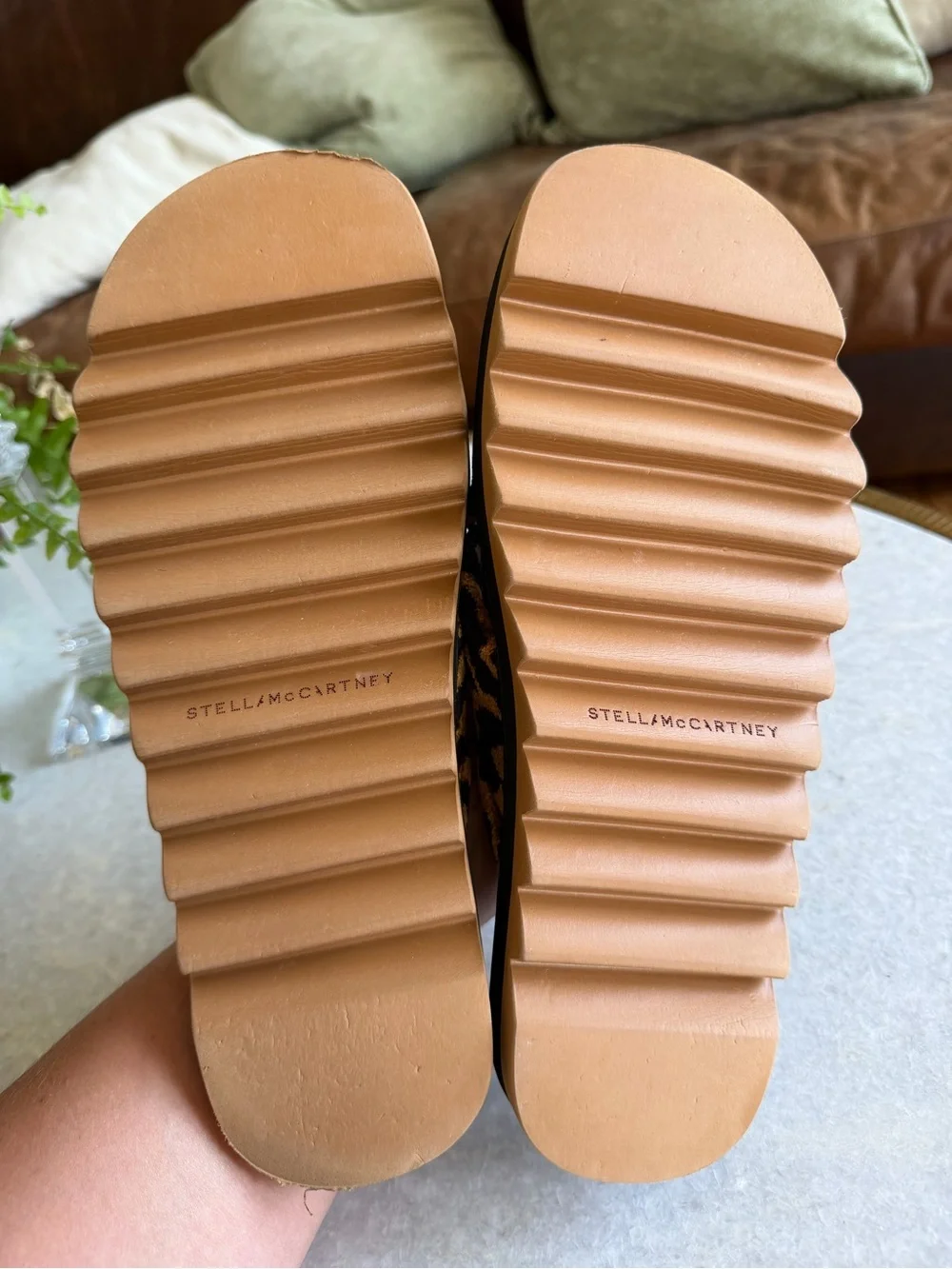 Stella McCartney Leopard Twist Slide Sandals - Black & Brown